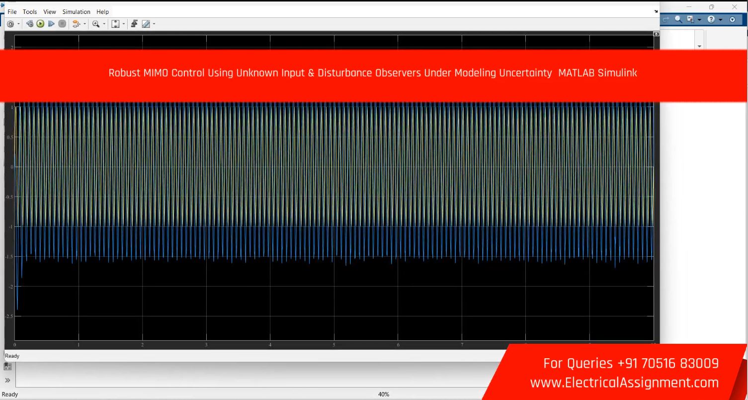 Robust MIMO Control Using Unknown Input & Disturbance Observers Under Modeling Uncertainty MATLAB Simulink screenshot 3